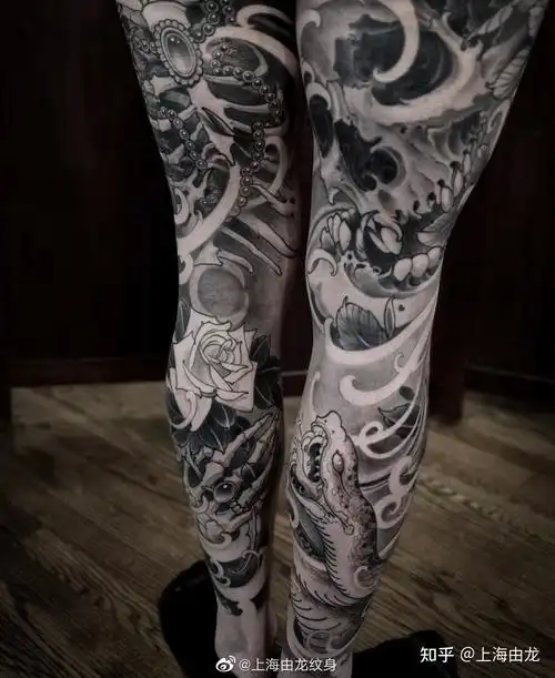 传统风格花腿纹身图案