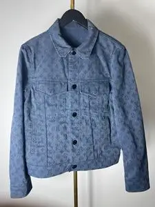 louis vuitton lv 蓝色满印暗纹牛仔外套 成色