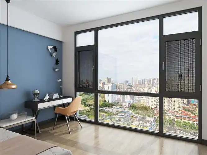 诗尼曼玻璃纱窗一体封阳台窗户定做简欧窗纱一体平开窗