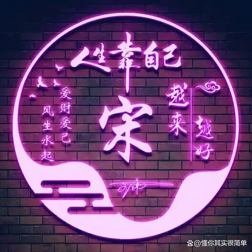 2024超赞姓氏头像,人生靠自己荧光大气签名头像,请查收