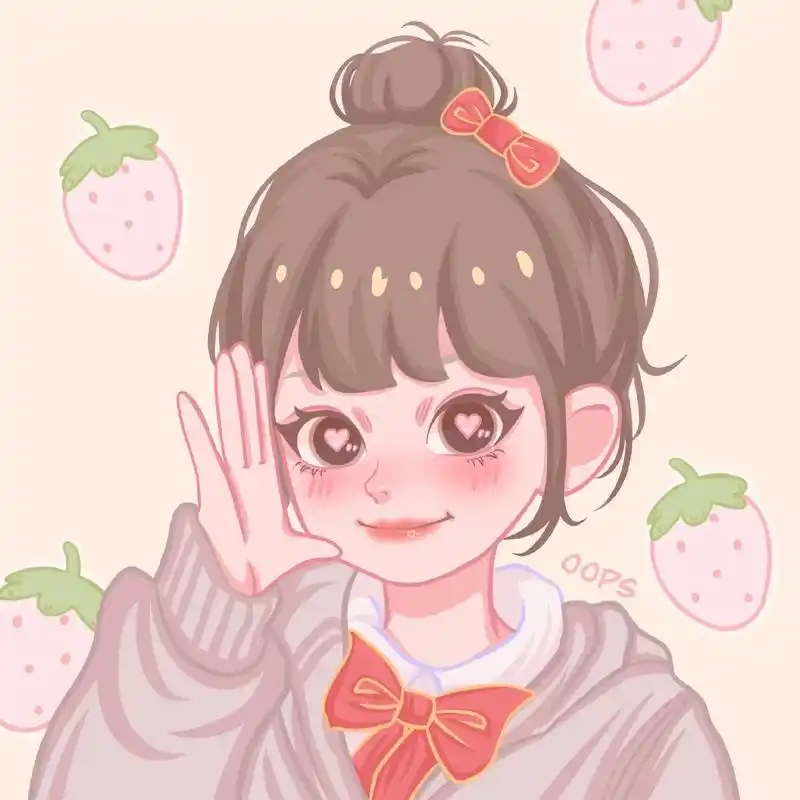 最近画的作品呀第一张是草莓女孩的姐妹头像后面三张是小蓝二 - 抖音