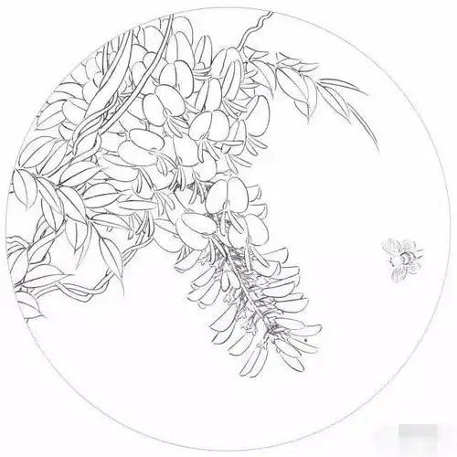 吉祥寓意的花鸟白描