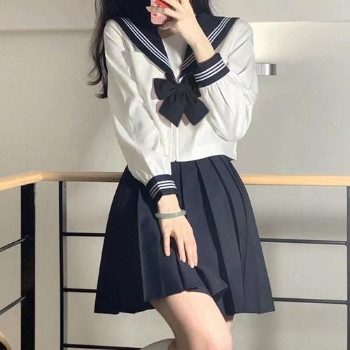 jk制服套装学院风半身裙日系原创秋冬百褶裙子少女学生水手服上衣