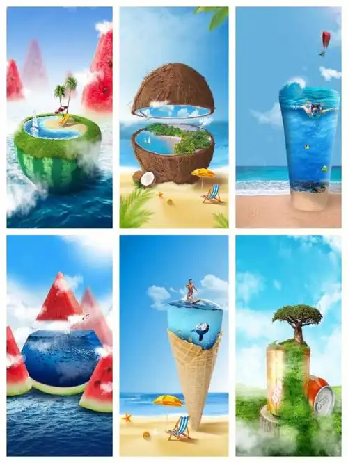 75夏日手机壁纸夏日小清新创意海报背景图