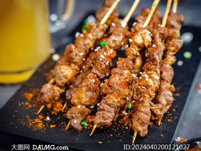 烧烤店美食羊肉串图片素材