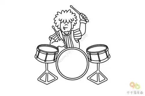 鼓手怎么画简笔画