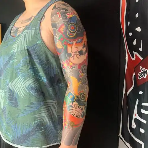 日式传统花臂大臂,胳膊肘遮盖_纹身吧社区 - 纹身大咖