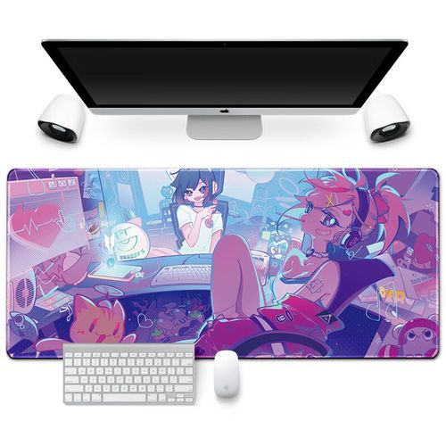 大号动漫朋克游戏电竞创意加厚锁边键盘垫定制订做电脑桌垫 音乐跳动