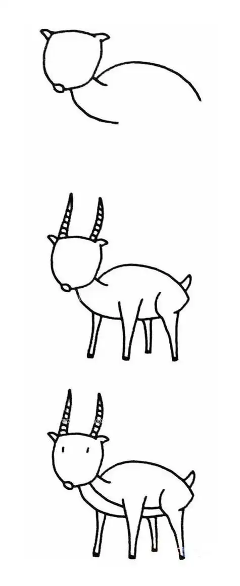 卡通羚羊简笔画