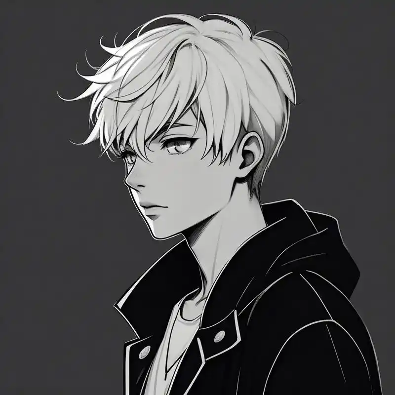 黑白素描头像,男生帅气冷酷90 分享一组黑白素描风格的男生头像