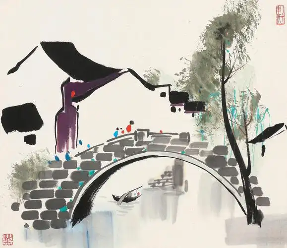 江南水乡吴冠中画作赏析