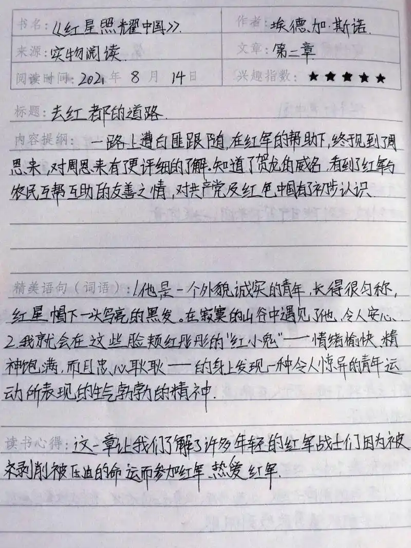 《红星照耀中国》第二章 #红星照耀中国读书笔记