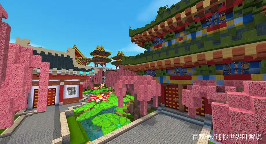 迷你世界国风建筑大赏,游园第2站-入桃源