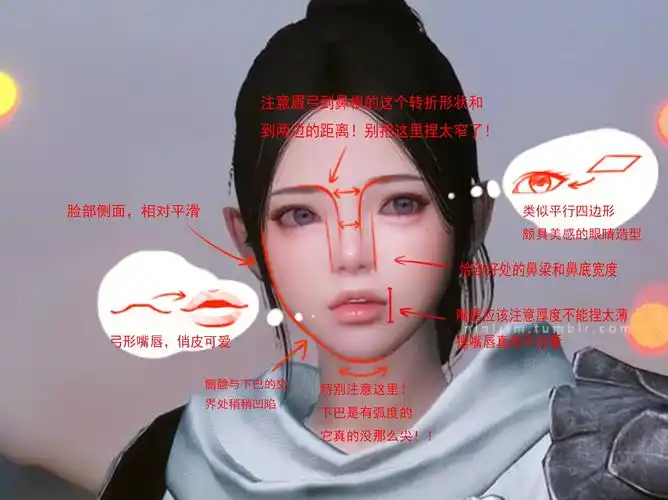 上古卷轴5捏脸图文教程 怎么捏脸好看 女主捏脸数据详解 (6) _脸部