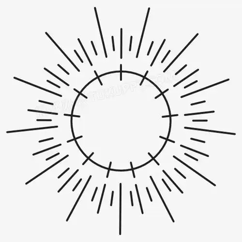 太阳黑色线条简笔画