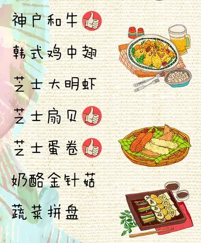 喜来烧肉手绘菜单,手绘二维码,海报in站酷zcool|平面