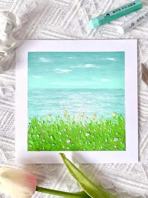 🎨油画棒风景画|我和春天有个约绘|附步骤图