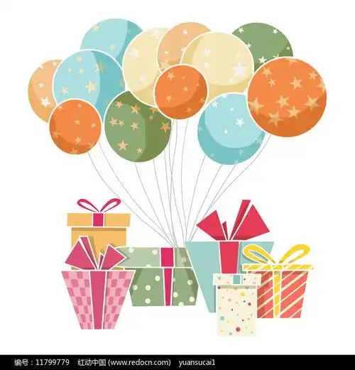卡通手绘礼物气球节日装饰免抠图片_装饰元素_编号11799779_红动中国