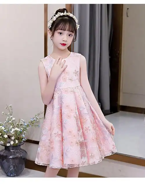 特价官方同款品牌童装312岁8女童夏装连衣裙新款童装洋气女孩背心蓬蓬