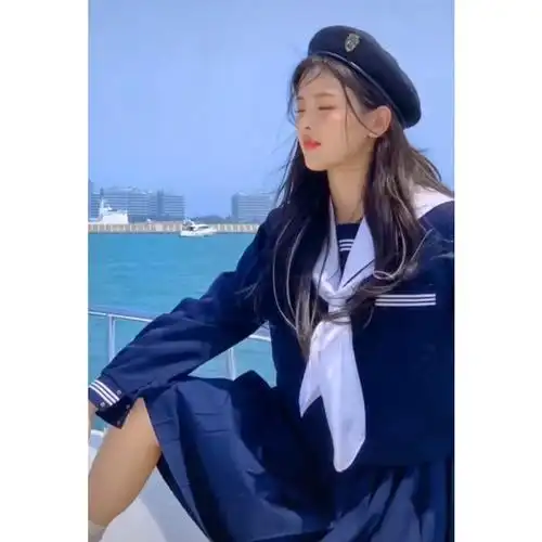 杨超越同款水手服女秋季jk制服套装海军领学院风白领绀三本基础款