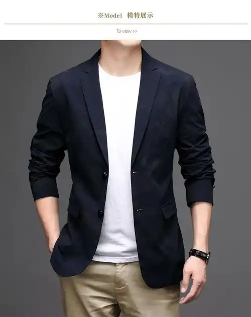 grosfairy轻奢品牌男装秋季时尚男士小西装外套韩版休闲纯色单西便