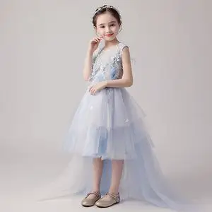 儿童晚礼服走秀拖尾 span class=h>公主裙 /span>女童蓬蓬纱2019新款