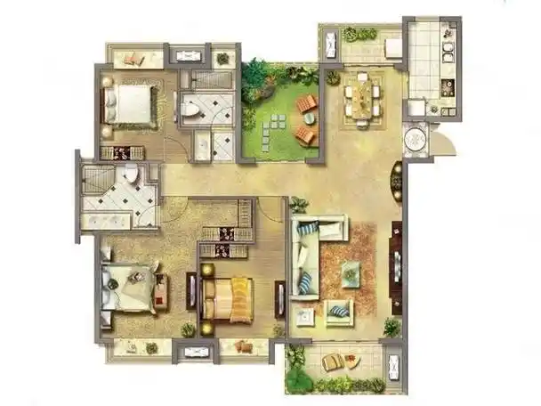 二大桥旁丹枫国际小区精装修三室二厅二卫