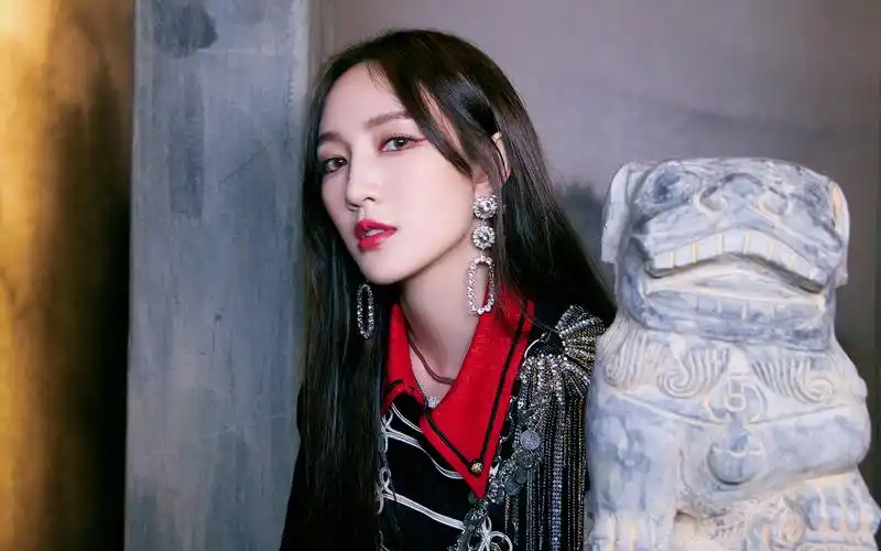 孟佳酷黑靓丽写真桌面壁纸