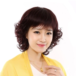 假发女中卷发大波浪图片