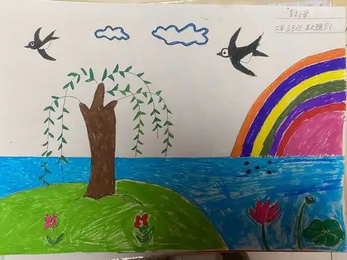 育才小学二年三班孩子们眼中的春天 写美篇笠翁对韵 春季盎然的美画!