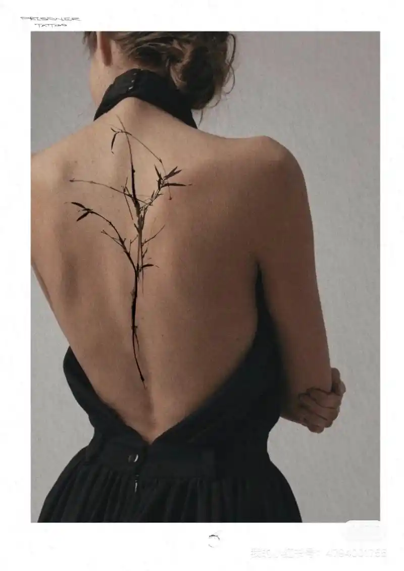 7415象征着:坚强 平安 谦虛… 7415水墨线条 61 水墨纹身