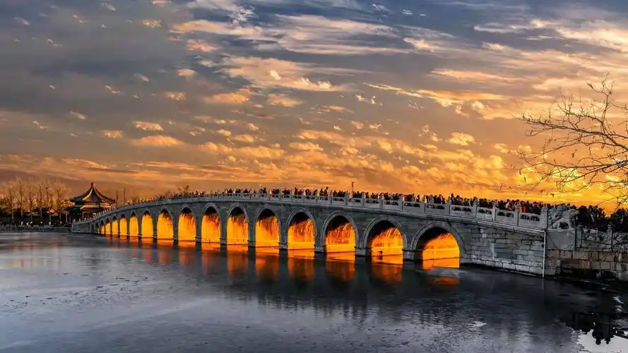 金光穿洞:颐和园迎来观景热潮,每天都有近千名摄影爱好者扎堆