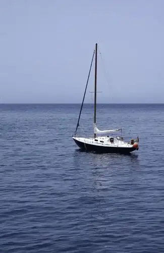 帆船,渔船,小船,水,帆船桅杆,海