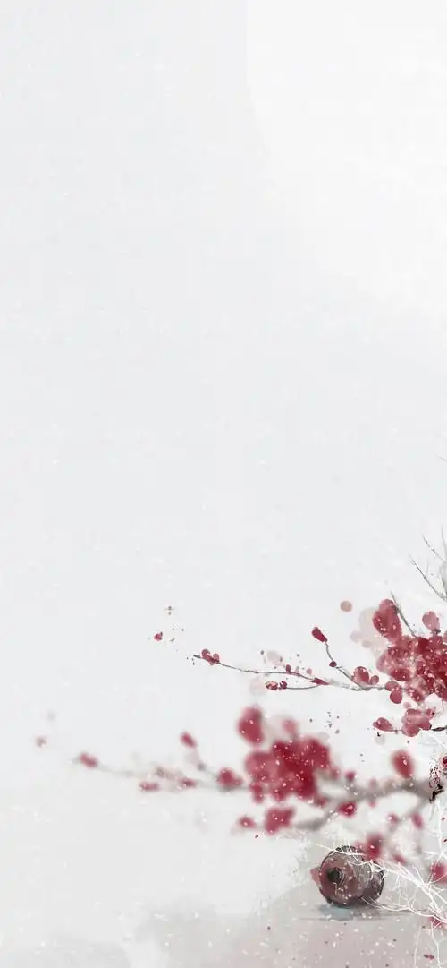 苹果全面屏壁纸古风植物简约壁纸