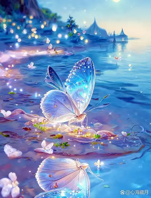 03梦幻蓝色蝴蝶舞,水面上的奇妙邂逅97  今天,我有幸目睹了一场