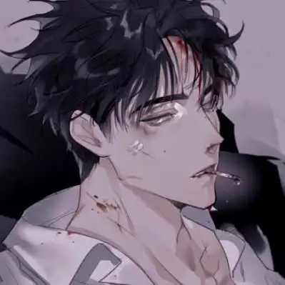 个性伤感颓废病态动漫男头带血伤痕累累太颓废了动漫头像