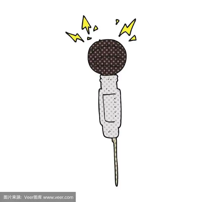 麦克风,卡通,乱画,可爱的,绘画插图