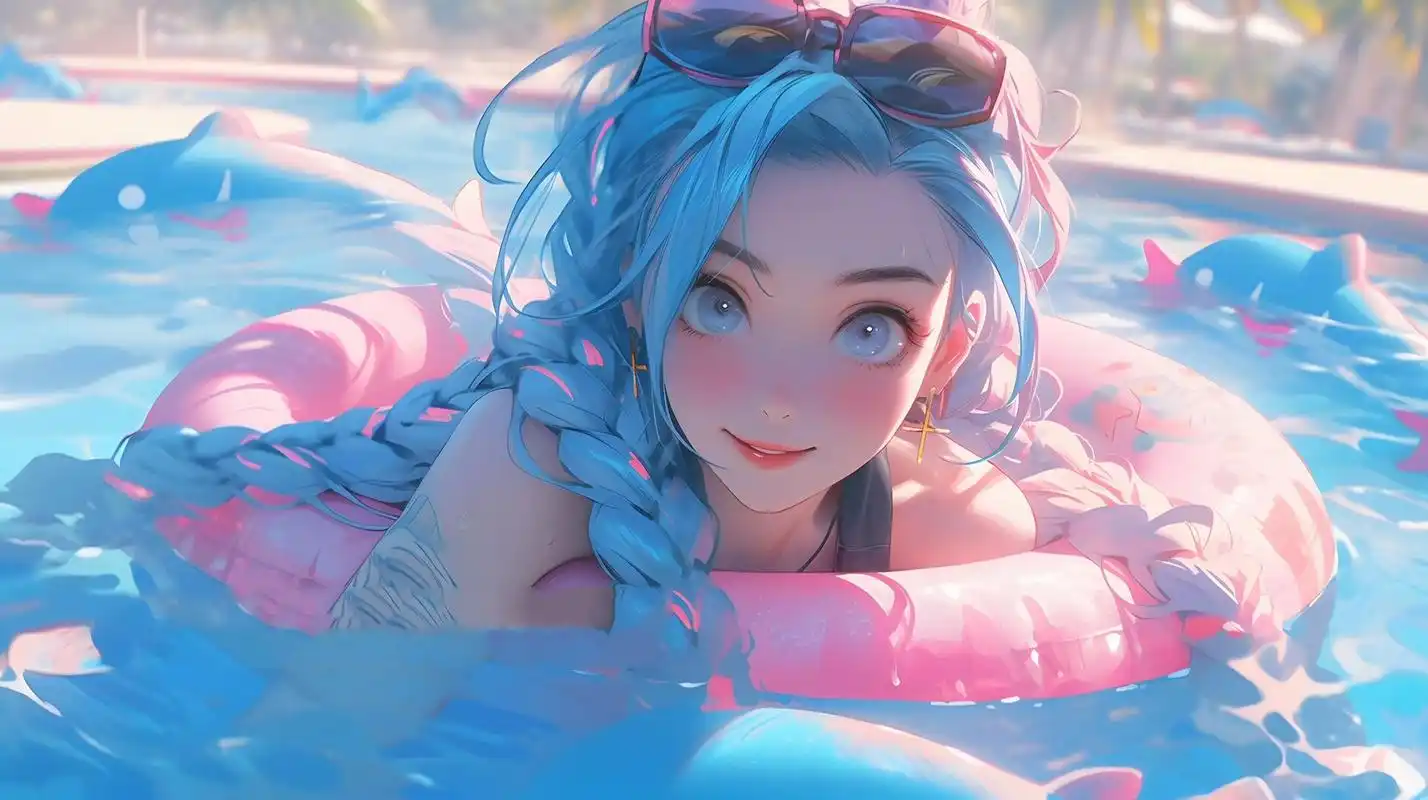 泳池派对金克丝|4k 16:9超高清电脑壁纸