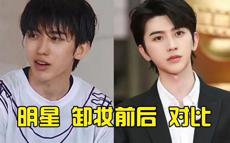 明星卸妆前后对比,吴磊蔡徐坤暴露真实五官,肖战龚俊柏白到发光