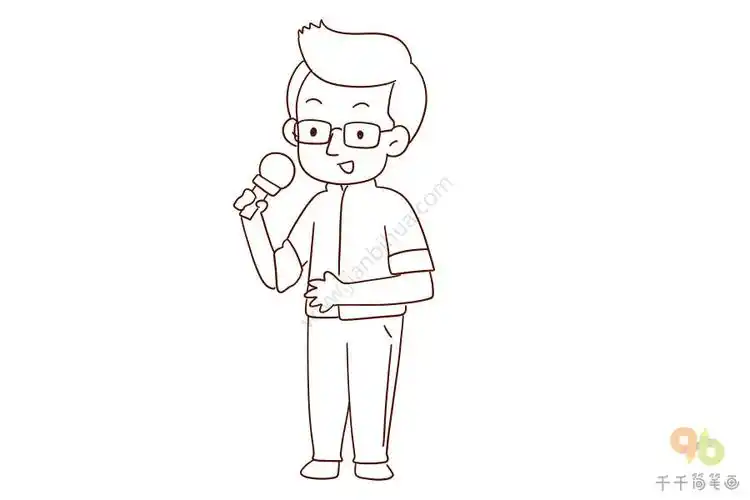 如何画记者简笔画图片_职业人物简笔画