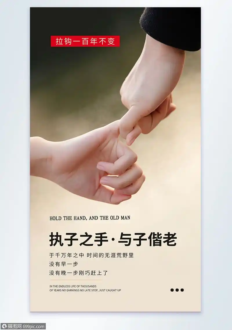执子之手与子偕老摄影图海报