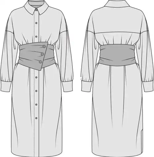 女装长款裙子款式图