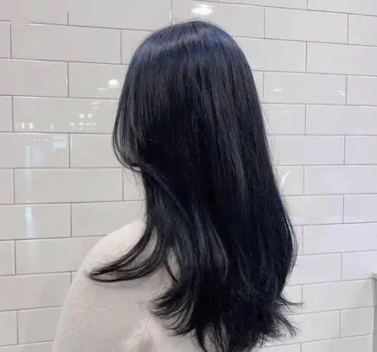 不漂的蓝黑色什么效果 时尚显白蓝黑色头发图片_发型站_最新流行发型