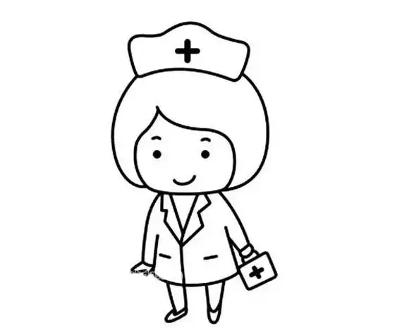 护士简笔画步骤护士简笔画图片大全画法步骤详解人物简笔画护士简笔画
