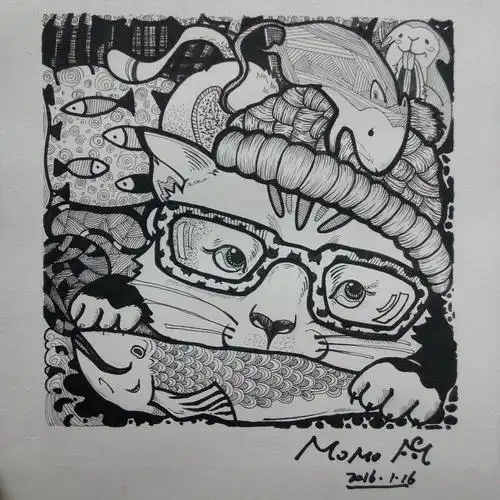 黑白装饰画临摹处女作