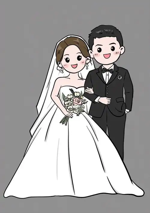 可可耐耐的手绘婚纱照