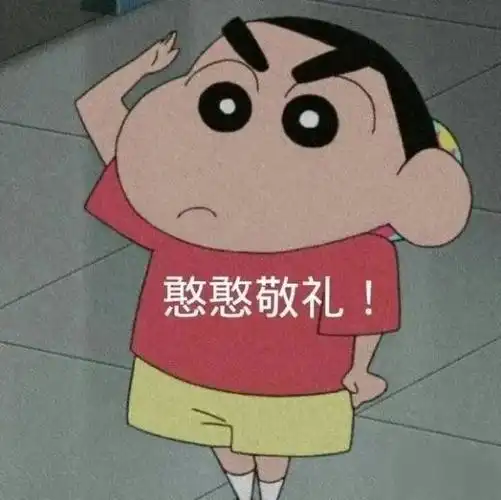 动漫蜡笔小新憨憨敬礼表情