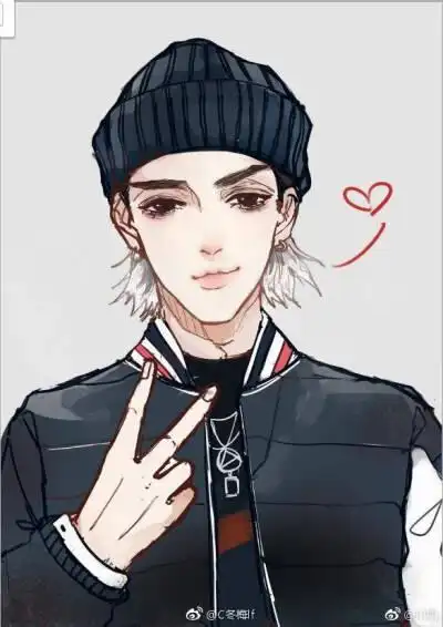 吴亦凡 kris 明星壁纸 男神帅哥 手绘漫画 素描卡通 人物头像 插画