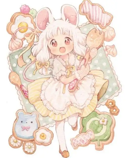 温软可爱卡通人物插画,表情画得好萌啊!