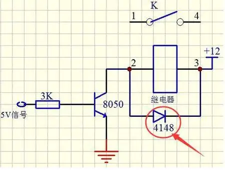 这种二极管称为续流二极管,一般用耐压足够的硅二极管